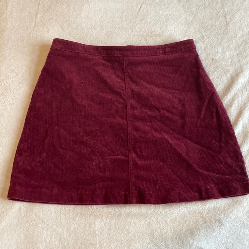 Corduroy high waisted red skirt